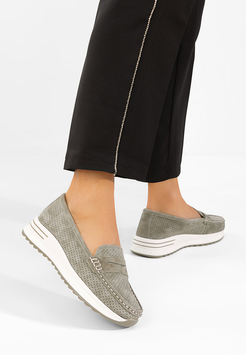 Seliona zöld bőr mokaszin női