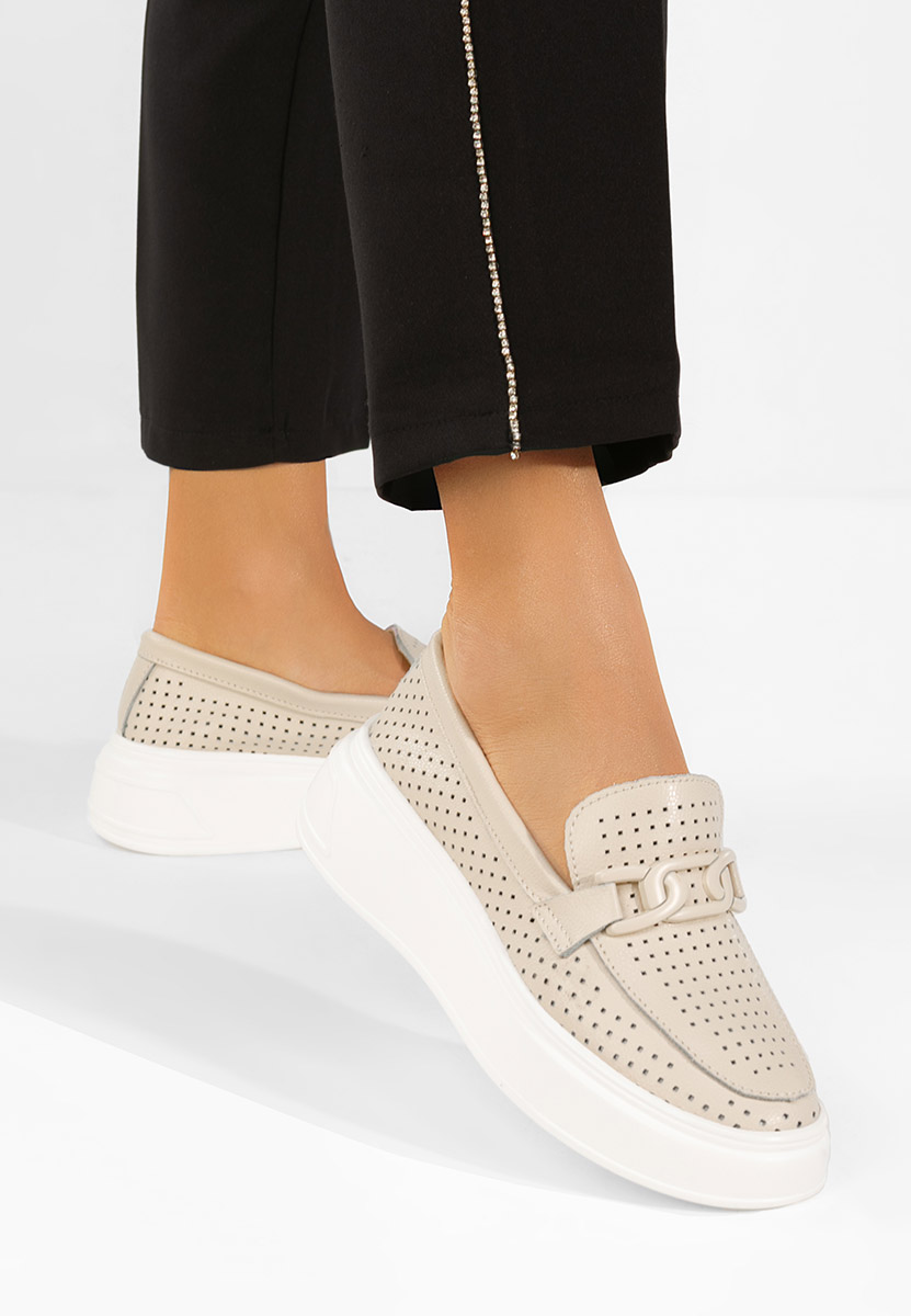 Valerina bézs női bőr mokaszin