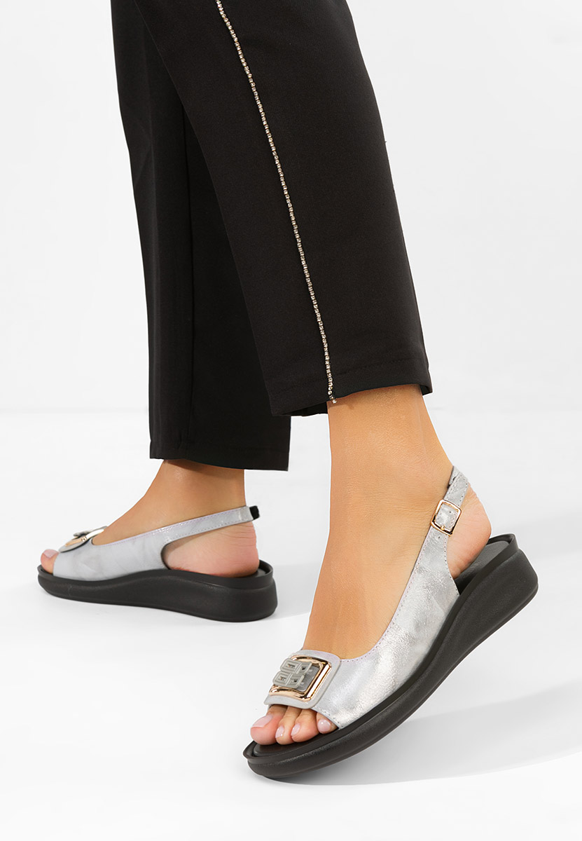 Sendy ezüst platform szandál