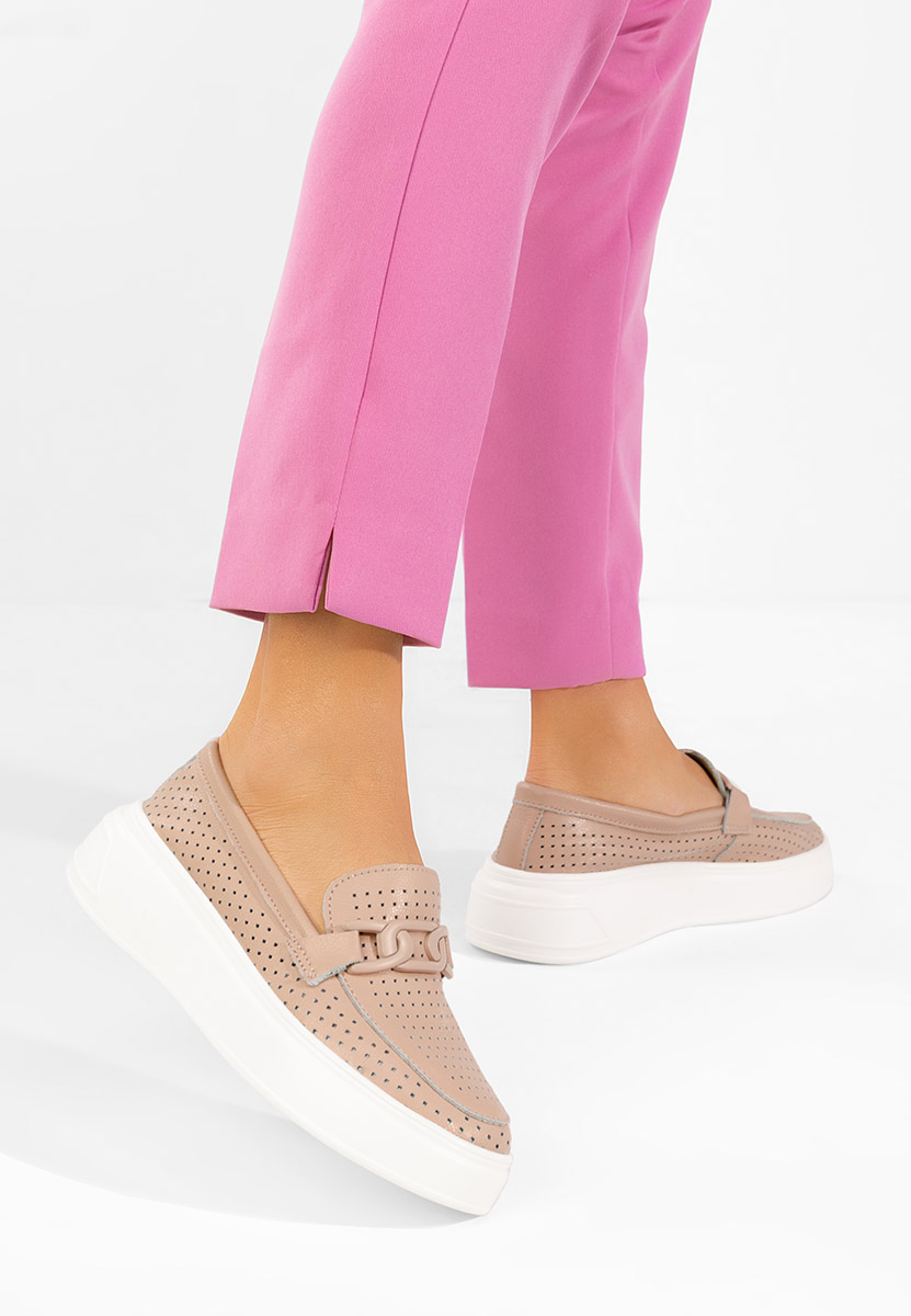 Valerina rózsaszín női bőr mokaszin