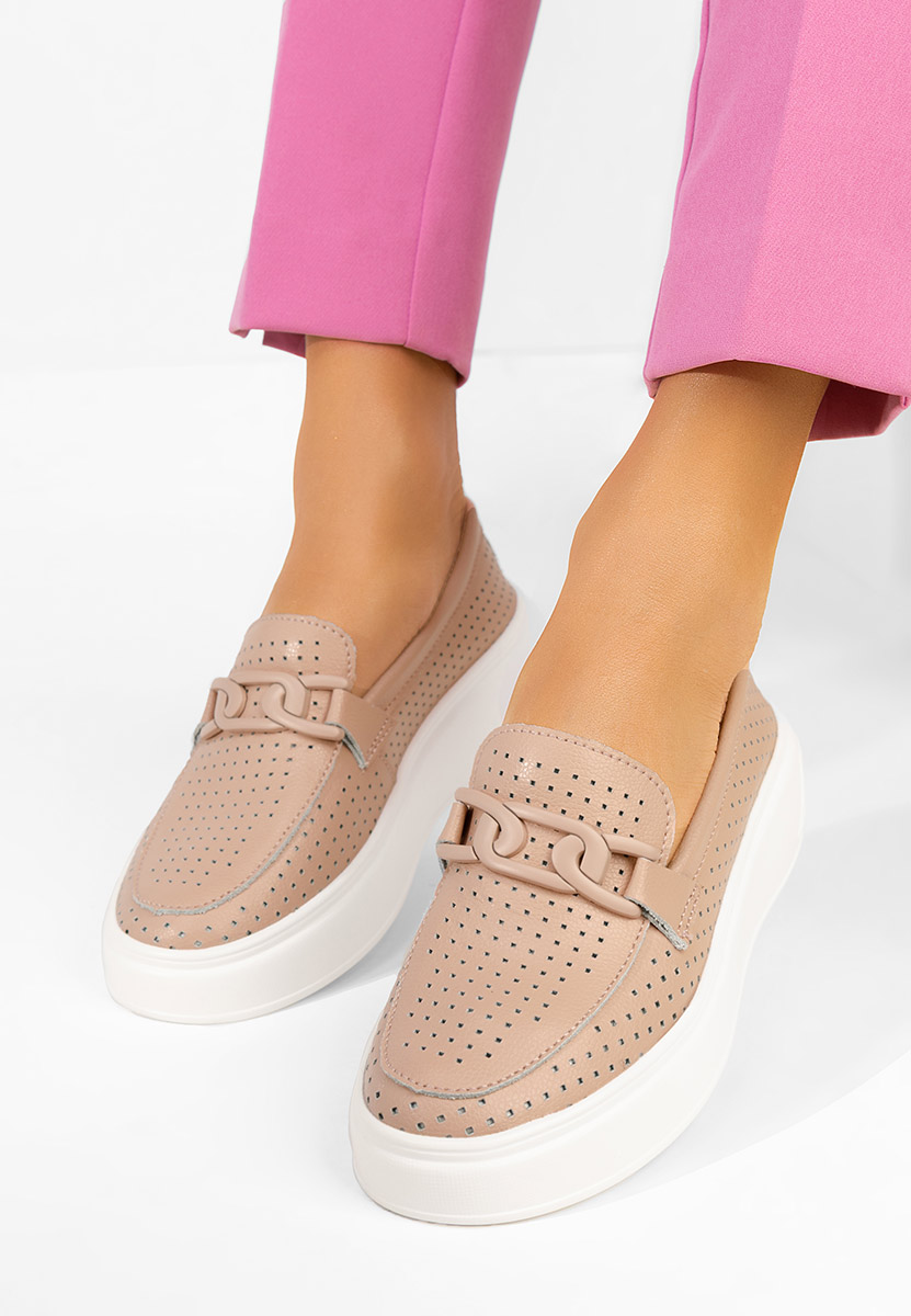 Valerina rózsaszín női bőr mokaszin