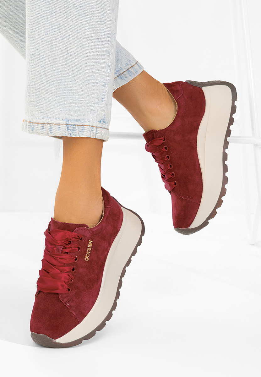 Gonelia borvörös női bőr sneaker