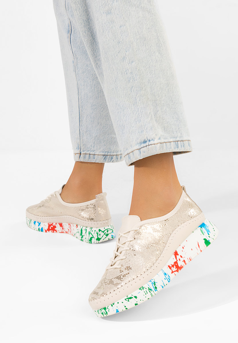 Marinia aranyszínü női bőr sneaker