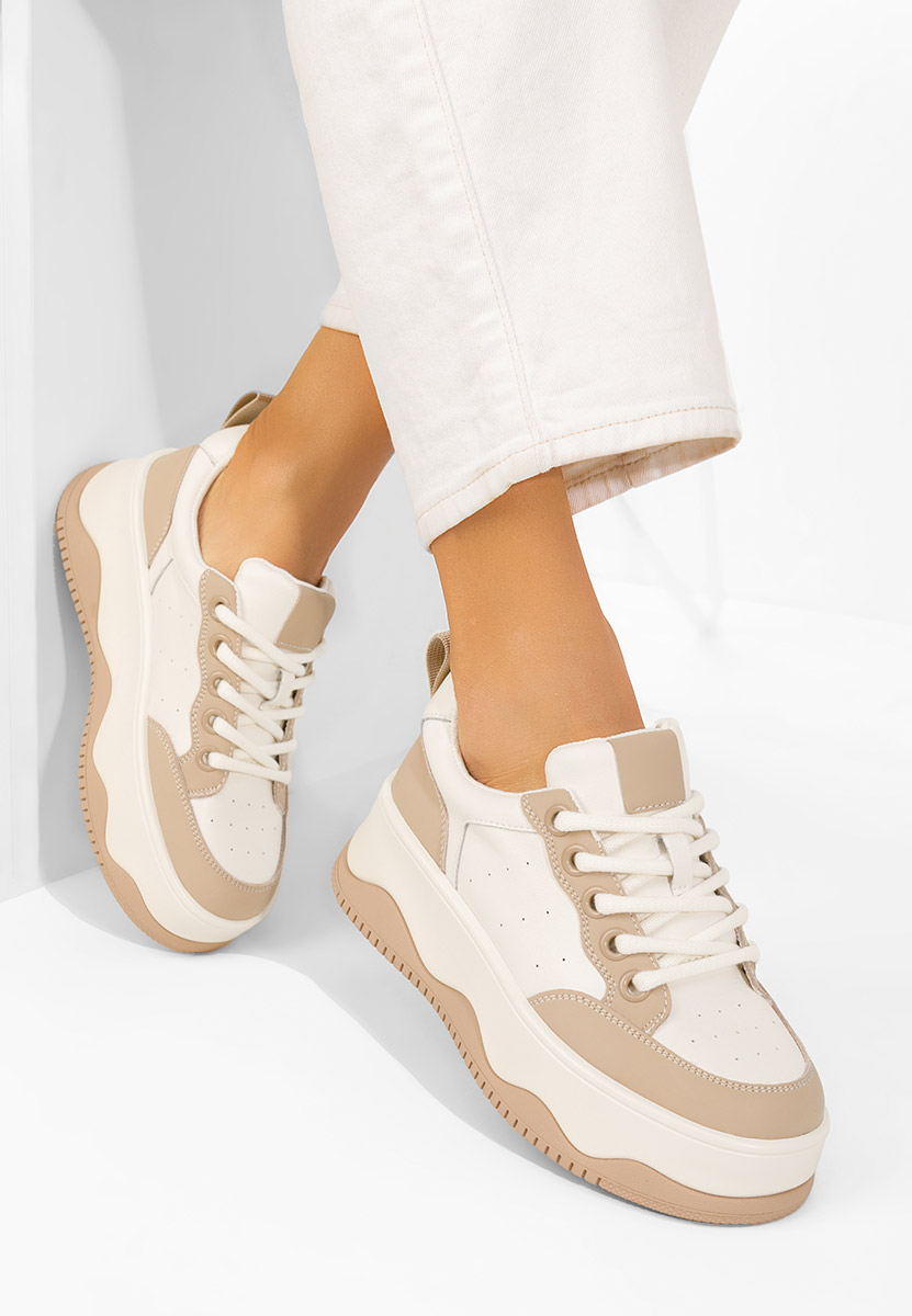 Euselia fehér női bőr sneaker