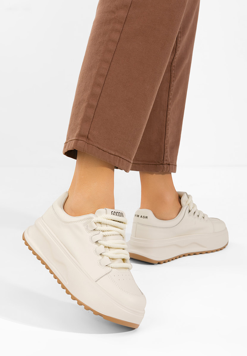 Clarra fehér női bőr sneaker