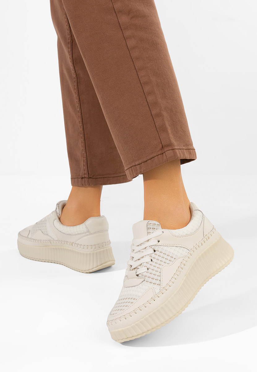 Versala bézs női bőr sneaker