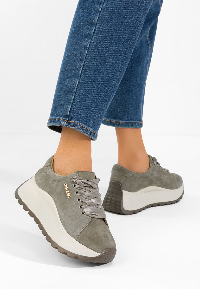 Gonelia khaki női bőr sneaker