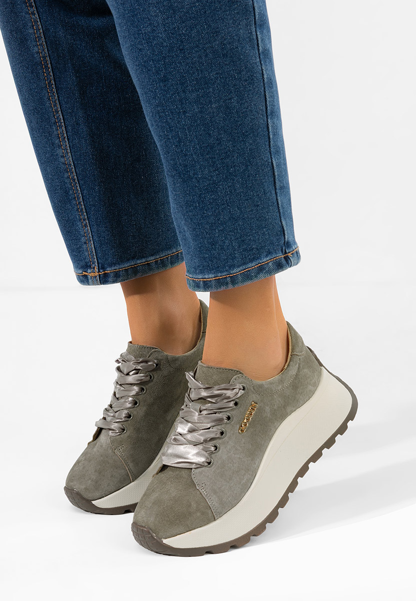Gonelia khaki női bőr sneaker