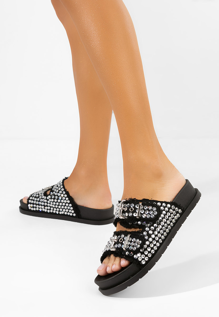 Cu talpa inalta anamia fekete női papucs