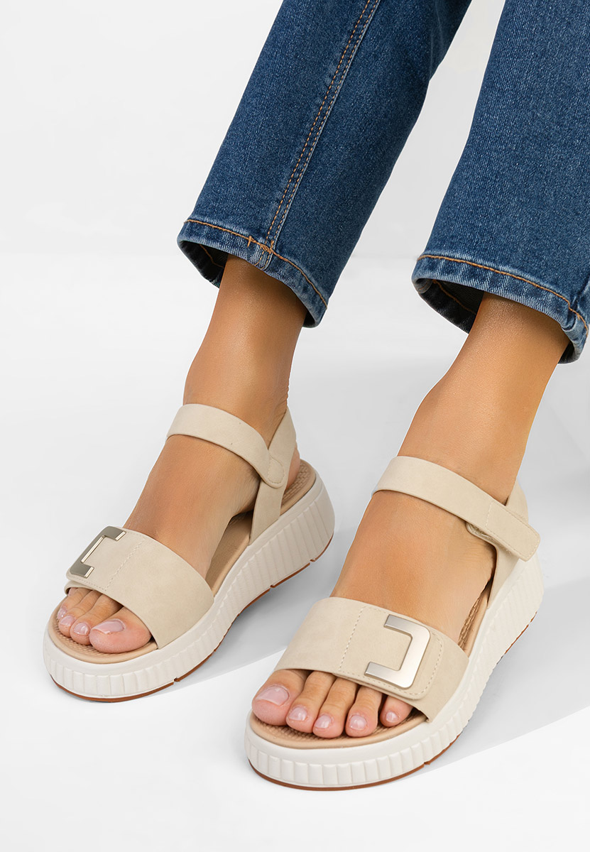 Cistela bézs platform szandál szandál
