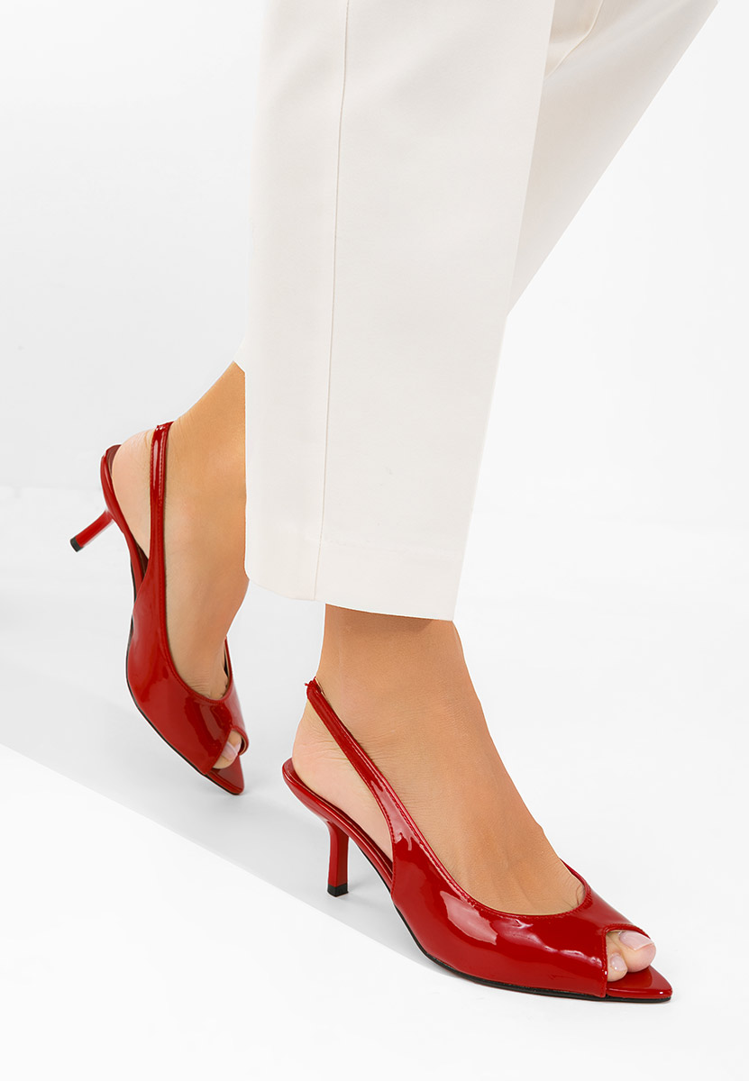 Naressa piros tűsarkú szandál