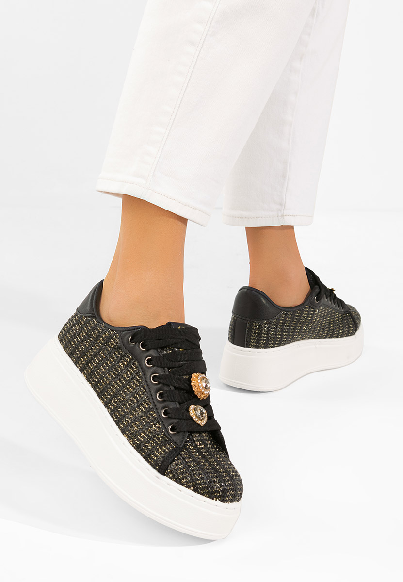 Havania fekete telitalpú platform sneaker