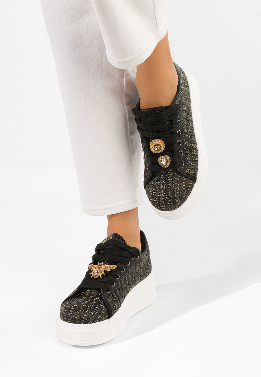 Havania fekete telitalpú platform sneaker