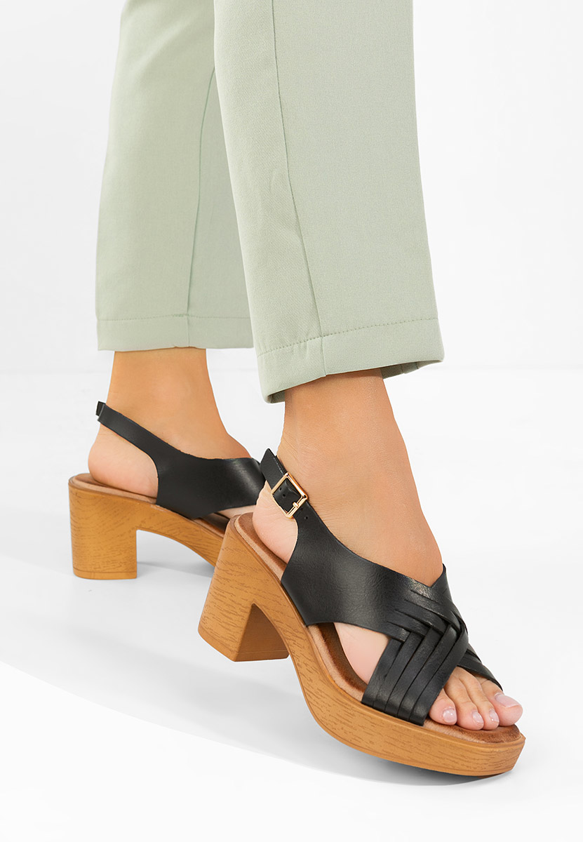 Kimy fekete magas talpú szandál