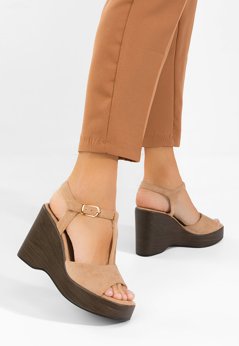 Samiray v2 bézs platform szandál szandál