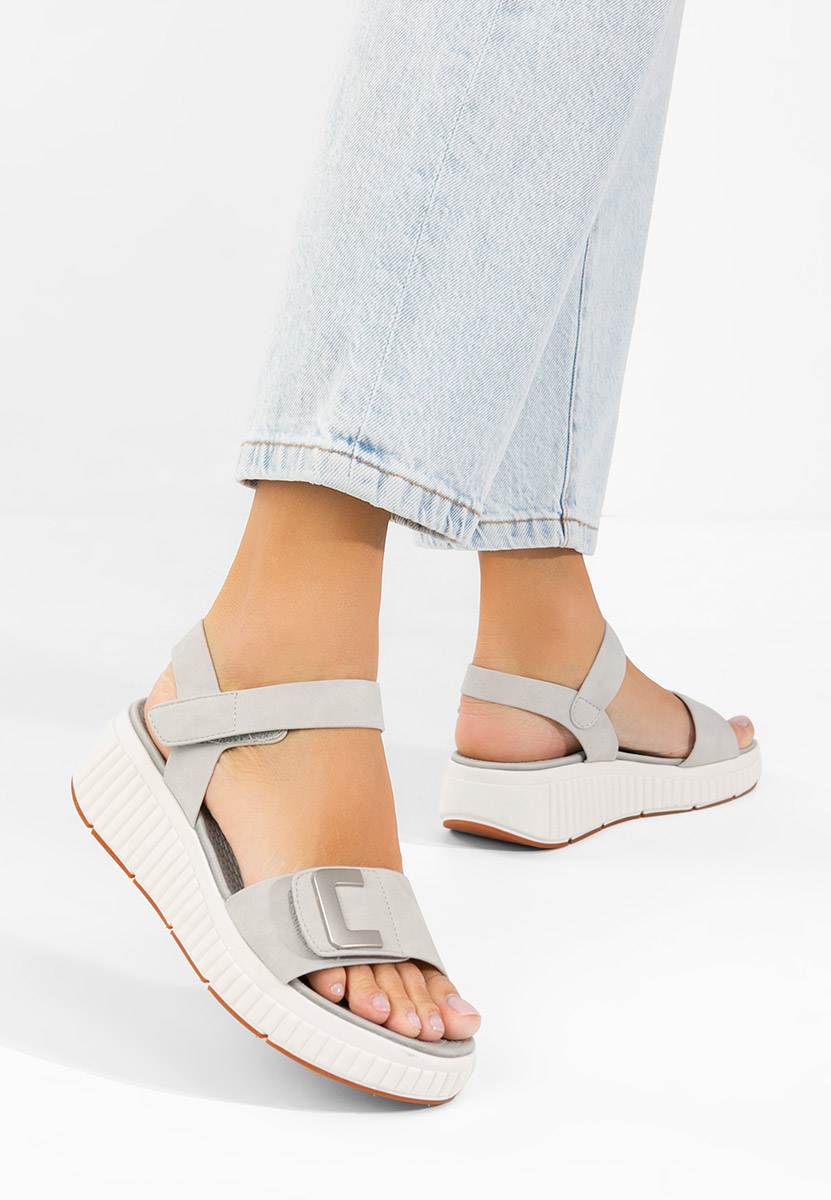 Cistela szürke platform szandál szandál