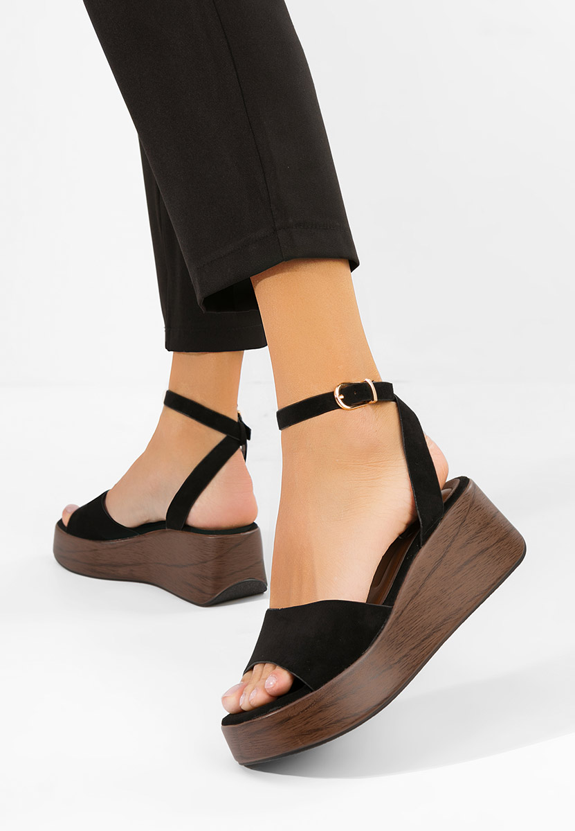 Ysaria fekete platform szandál szandál
