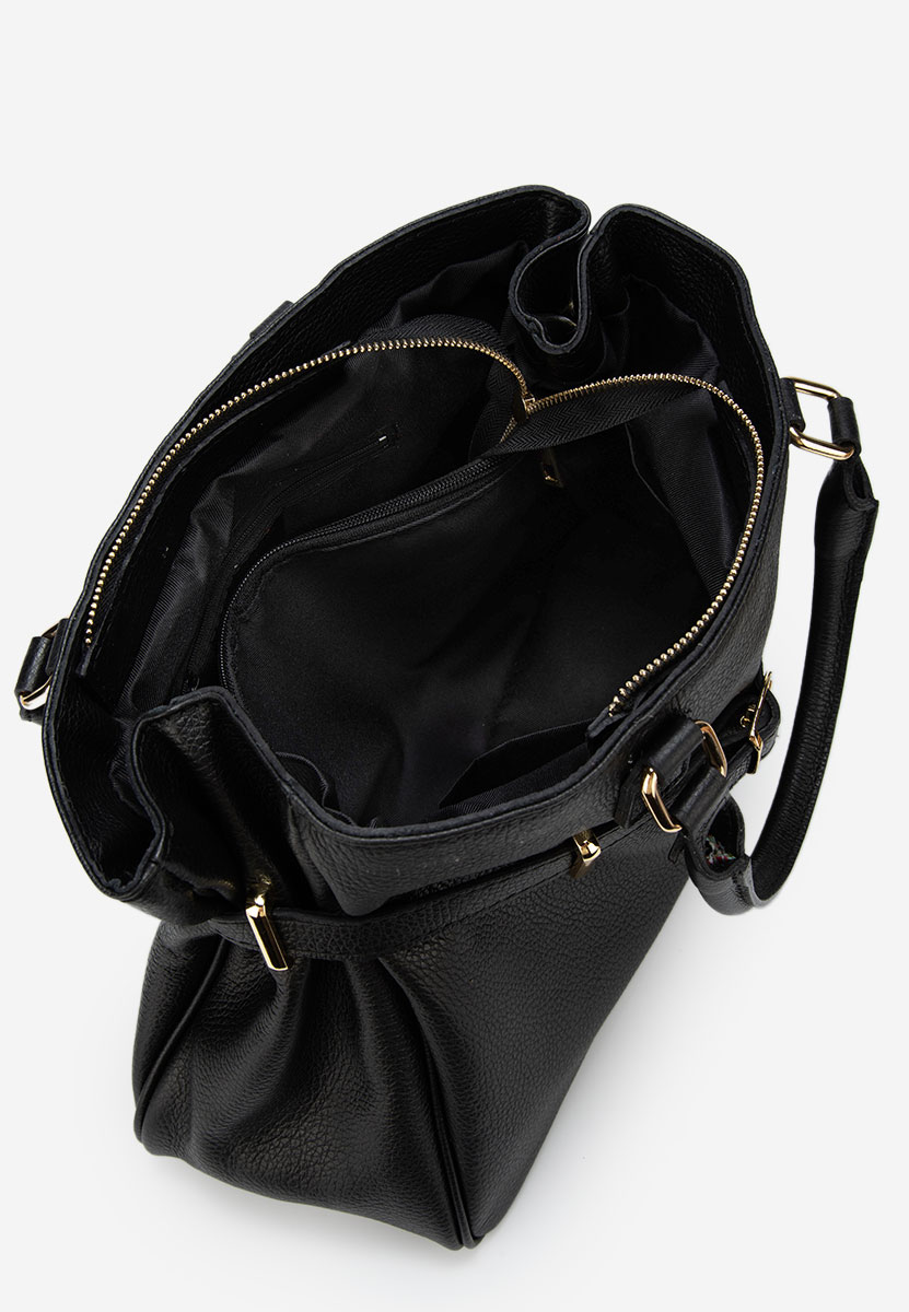 Ruxandra fekete természetes bőr táska