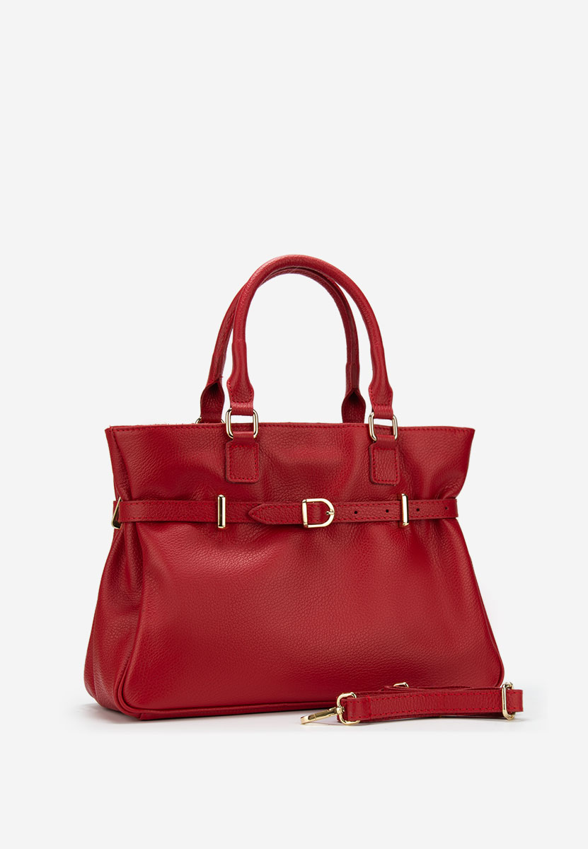 Ruxandra piros természetes bőr táska