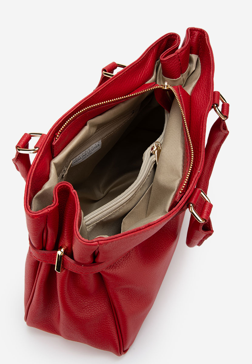 Ruxandra piros természetes bőr táska