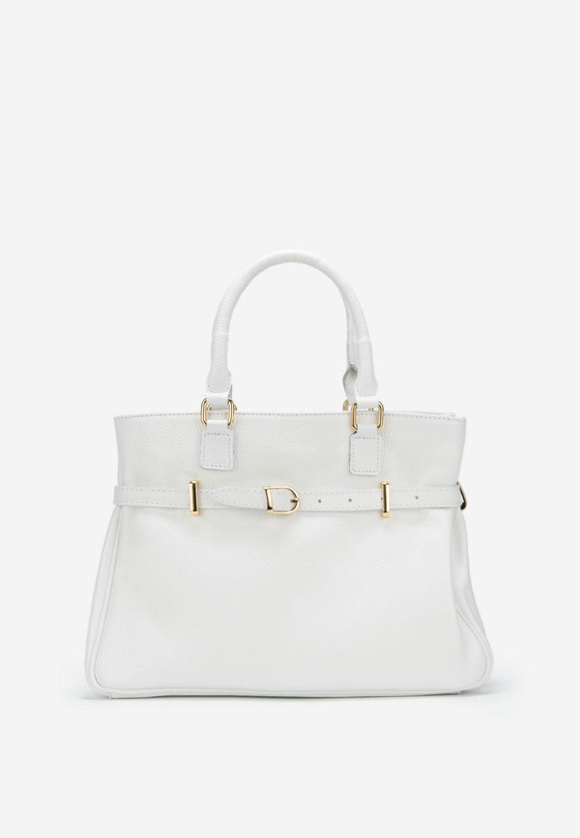 Ruxandra fehér természetes bőr táska