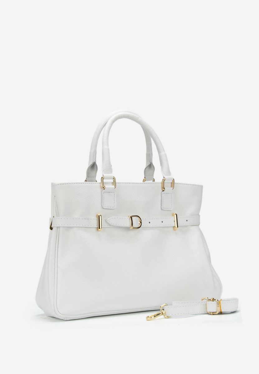 Ruxandra fehér természetes bőr táska