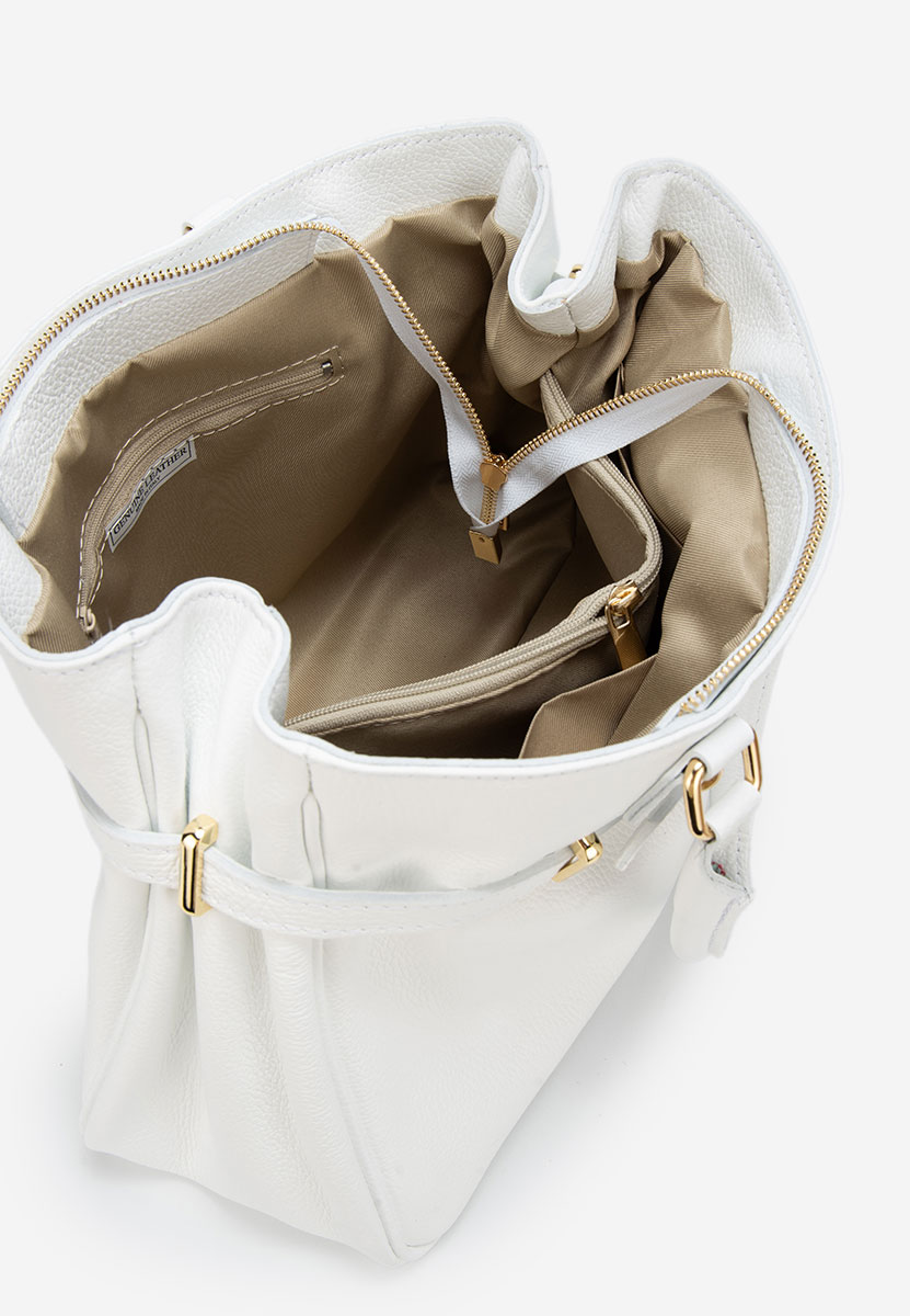 Ruxandra fehér természetes bőr táska