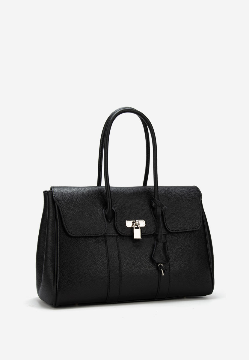 Rozya fekete természetes bőr táska