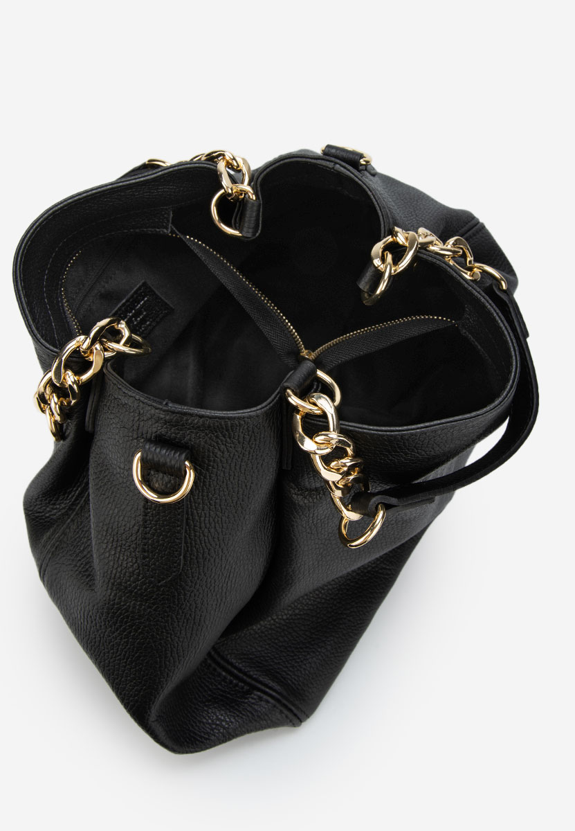 Kiaya fekete természetes bőr táska