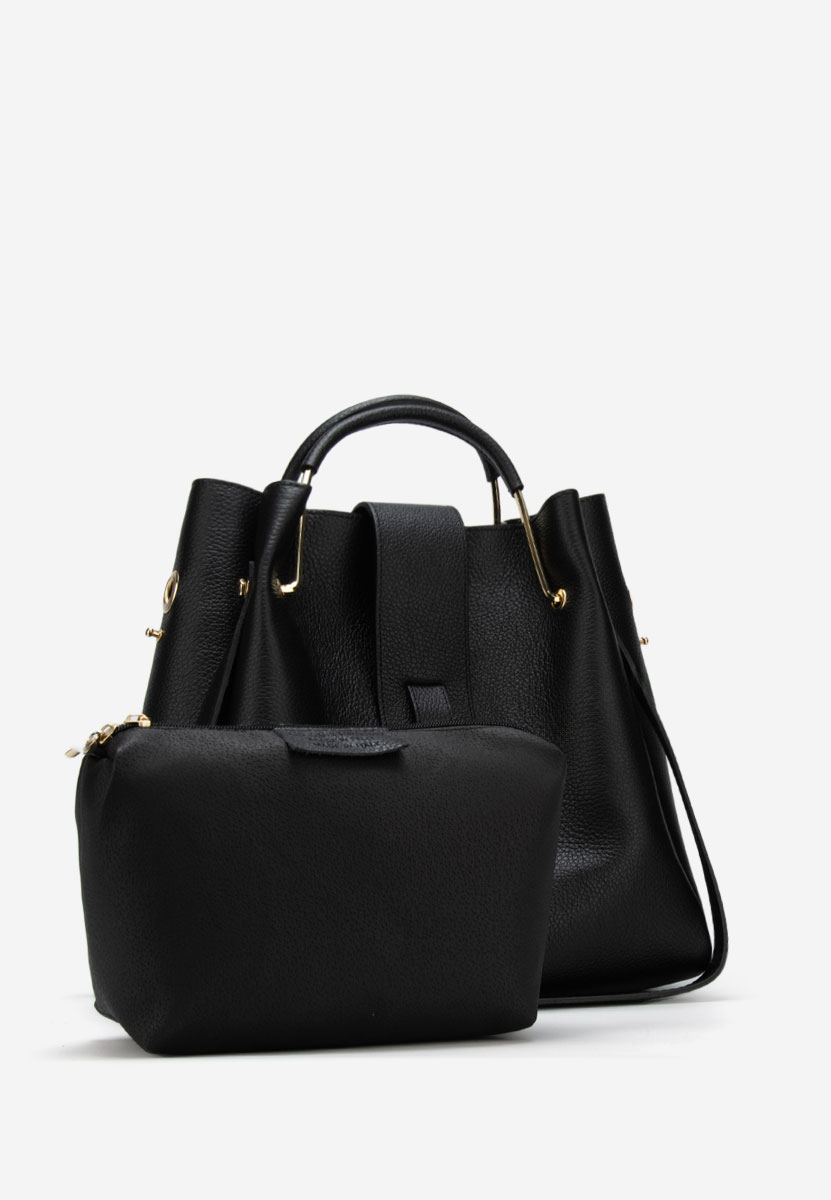 Acassia fekete természetes bőr táska