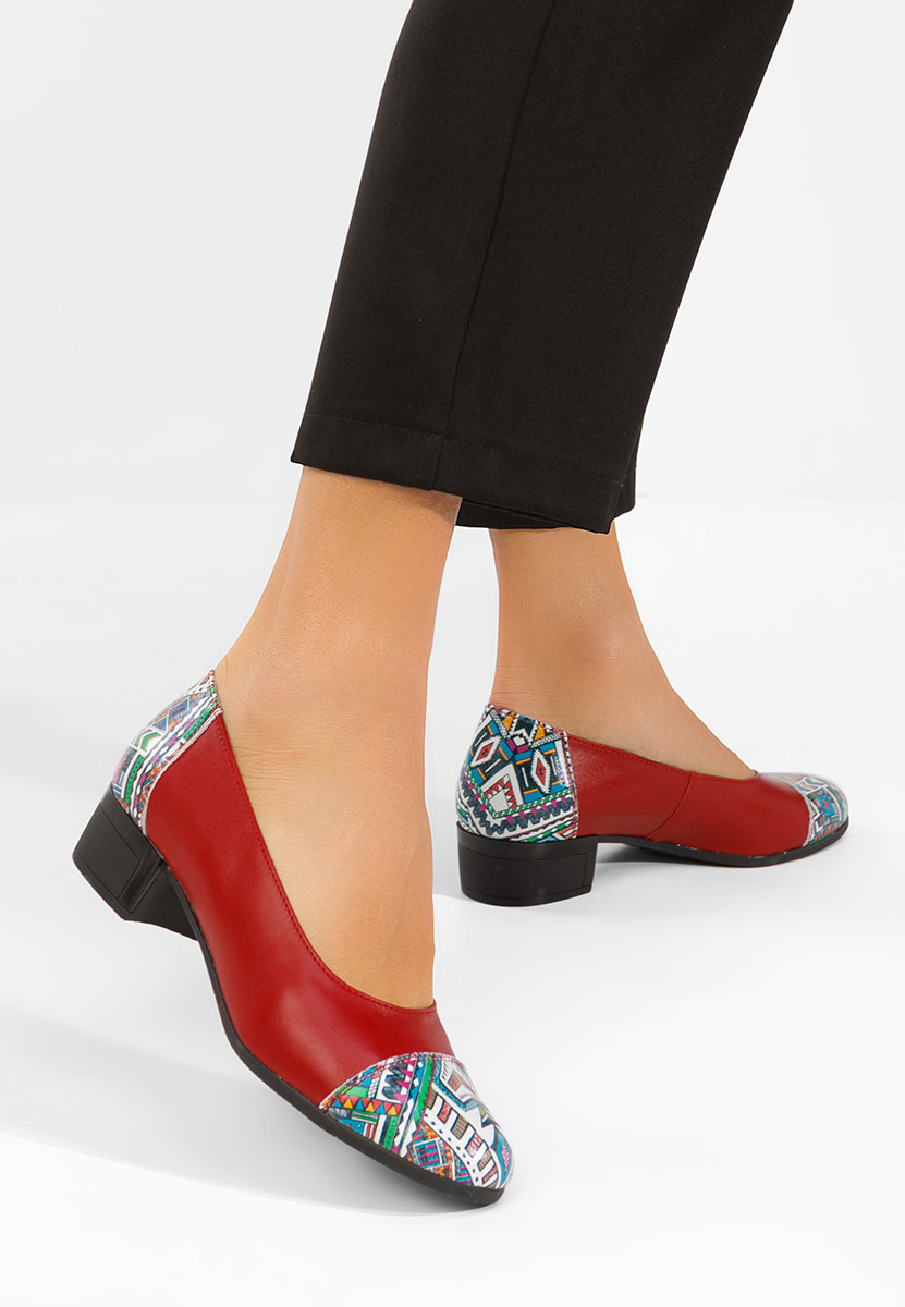 Selinna piros bőr cipő