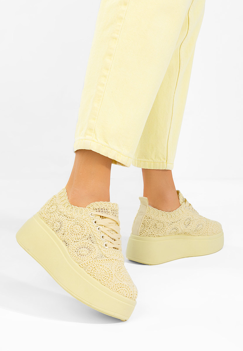 Anneira sárga telitalpú platform sneaker