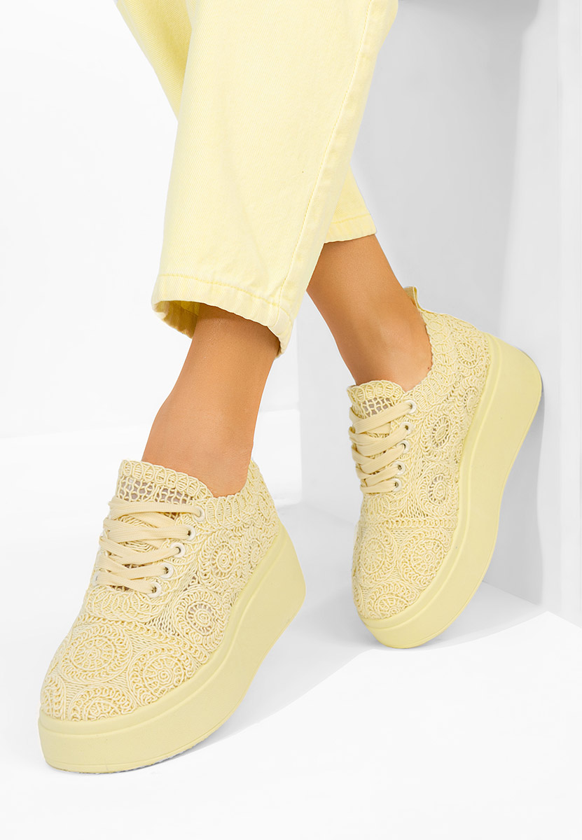 Anneira sárga telitalpú platform sneaker
