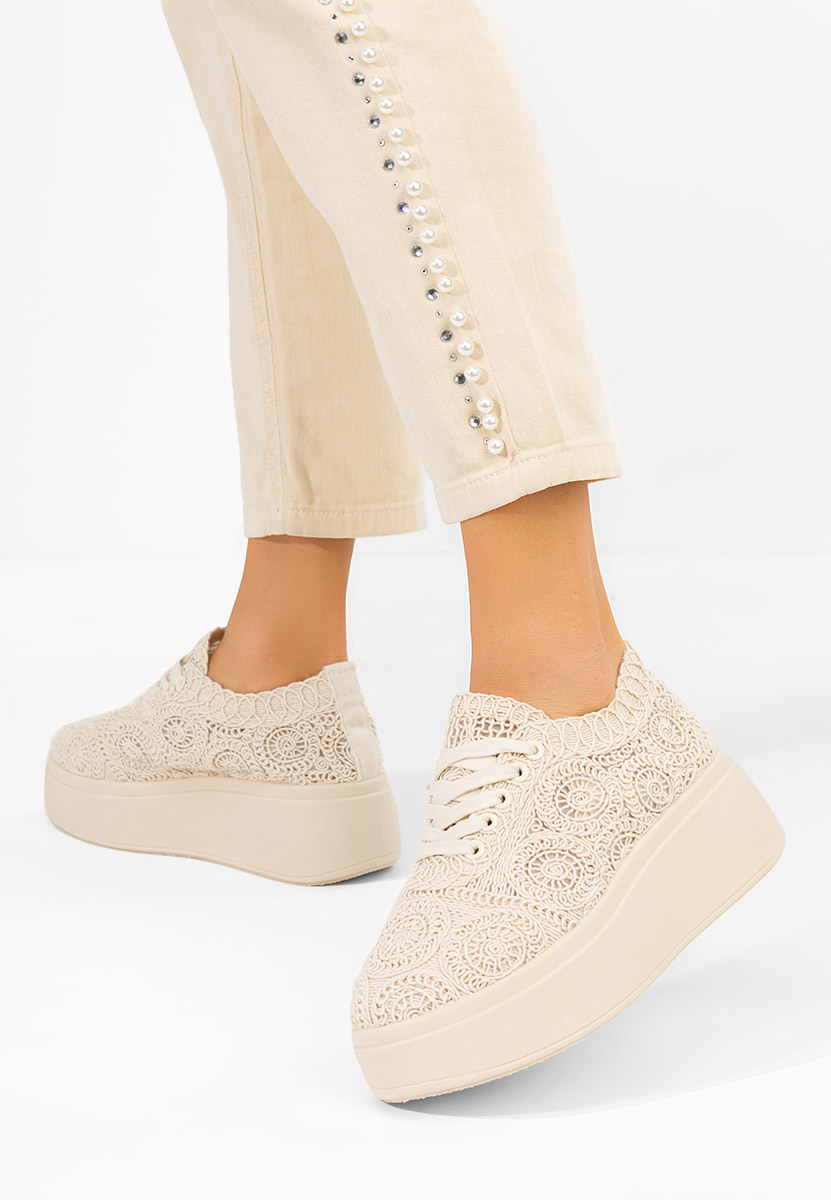 Anneira bézs telitalpú platform sneaker
