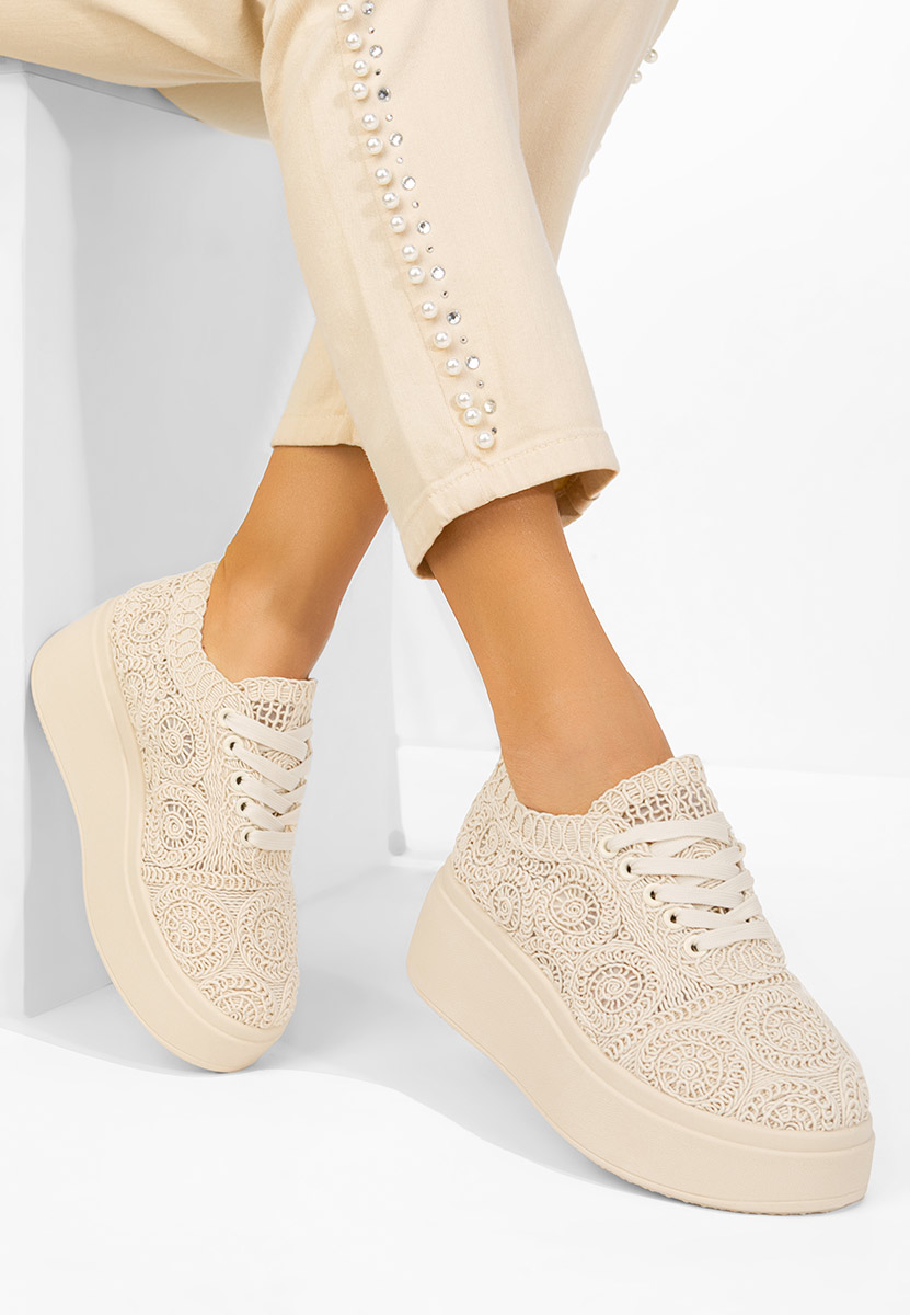 Anneira bézs telitalpú platform sneaker