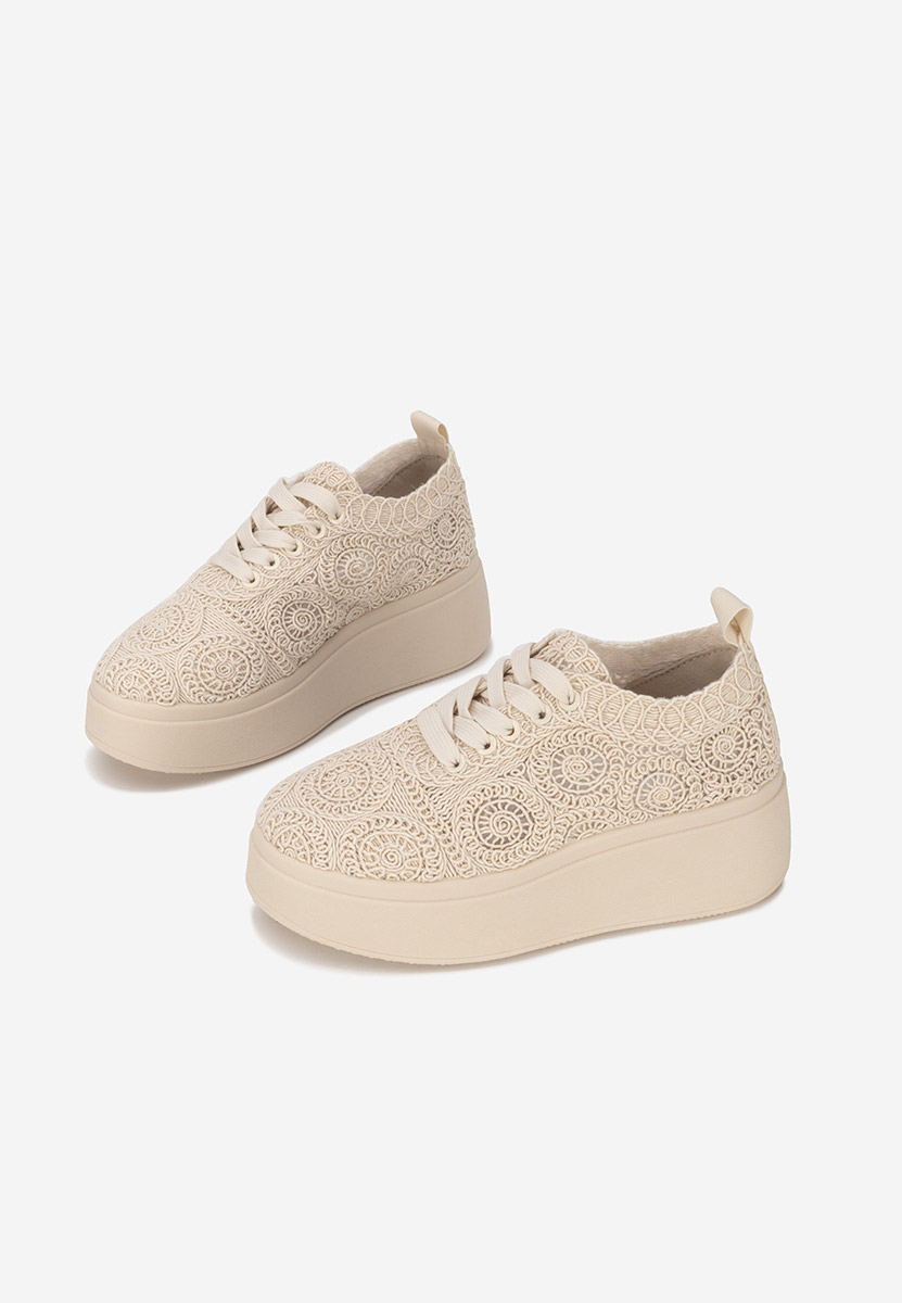 Anneira bézs telitalpú platform sneaker