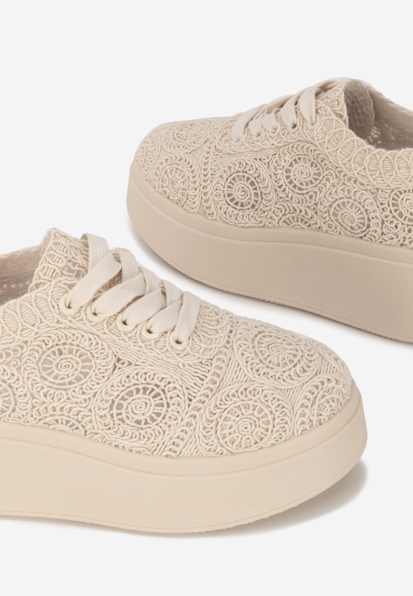 Anneira bézs telitalpú platform sneaker