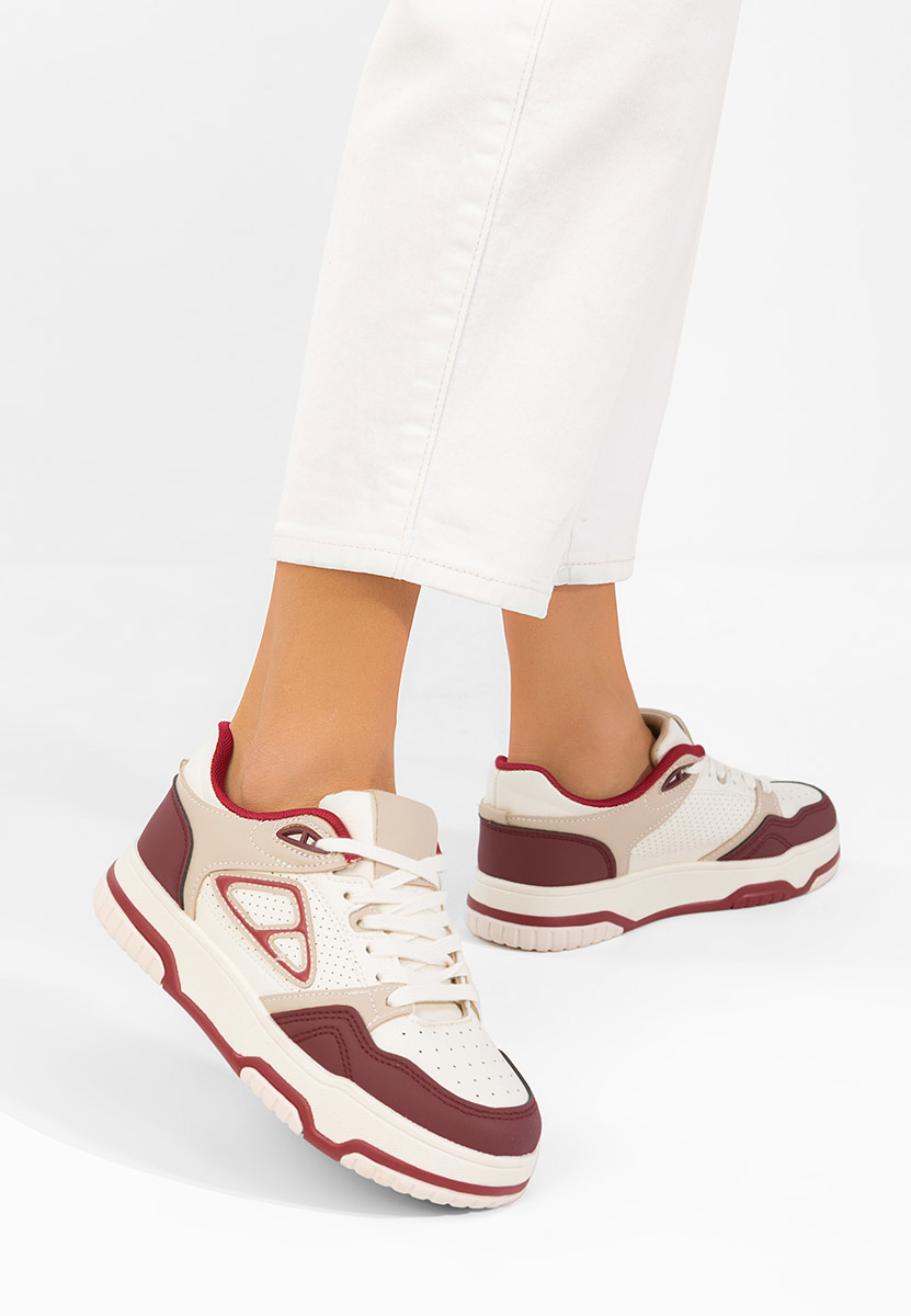 Damarya borvörös telitalpú platform sneaker