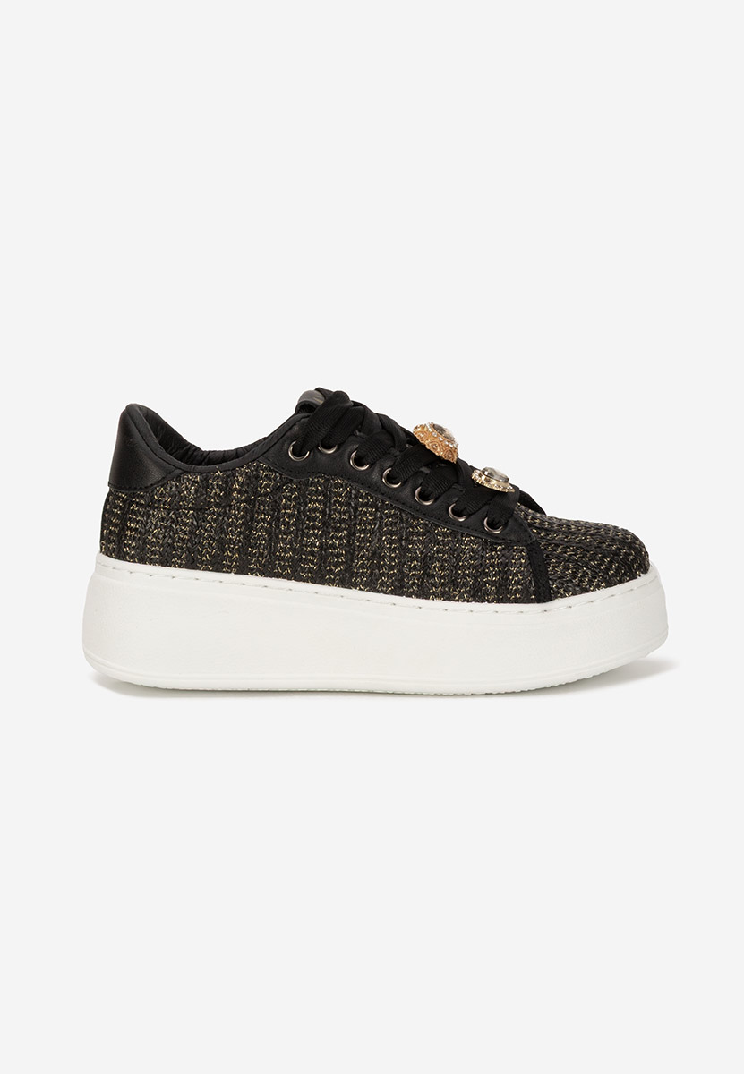 Havania fekete telitalpú platform sneaker