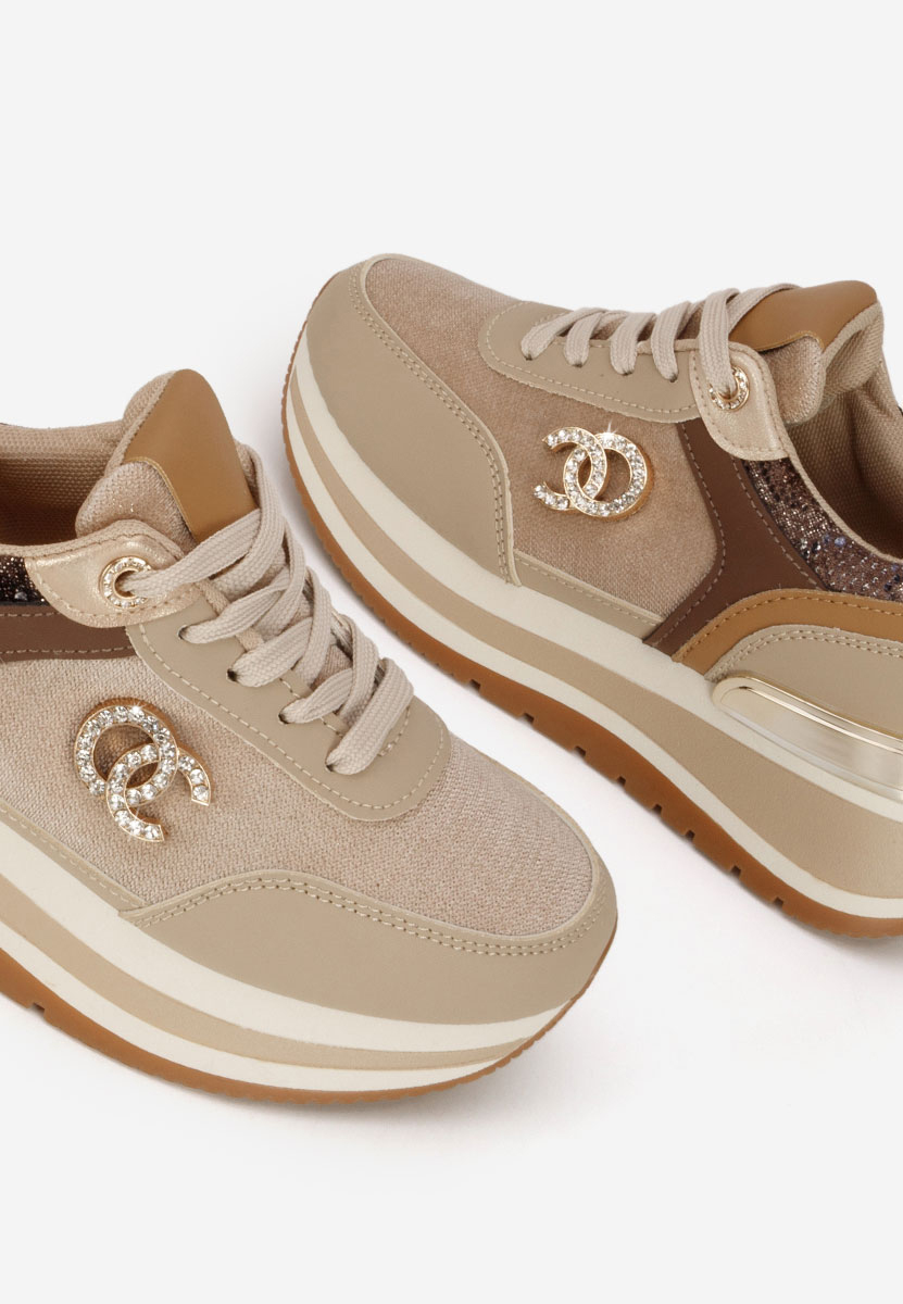Liliza khaki telitalpú platform sneaker