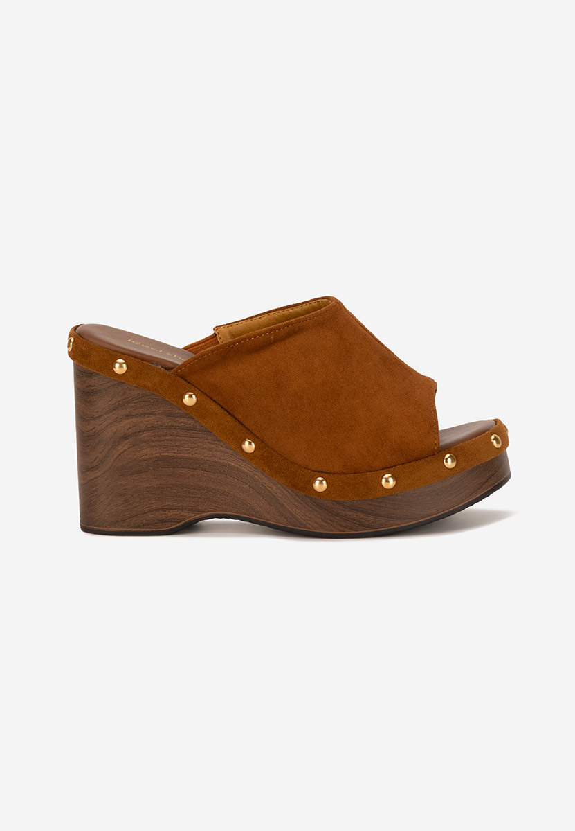 Jazminia camel telitalpú platform papucs