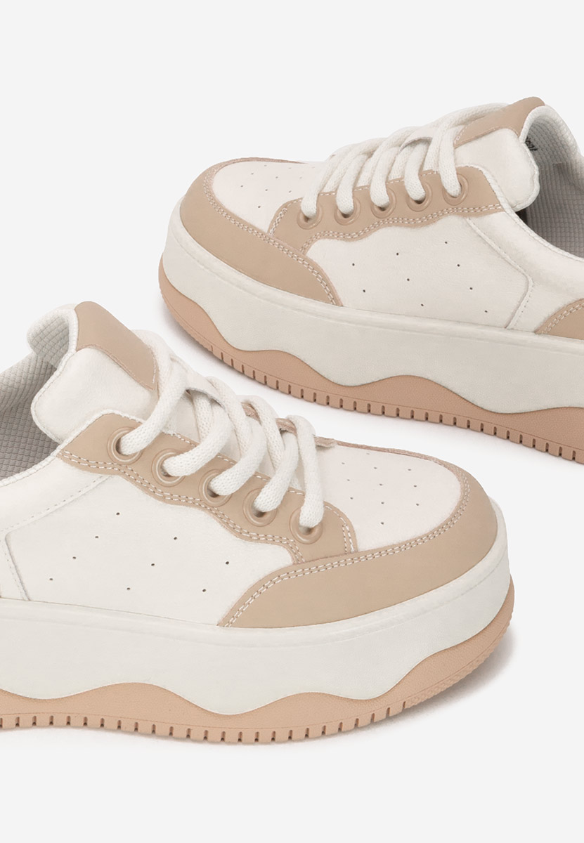 Euselia fehér női bőr sneaker