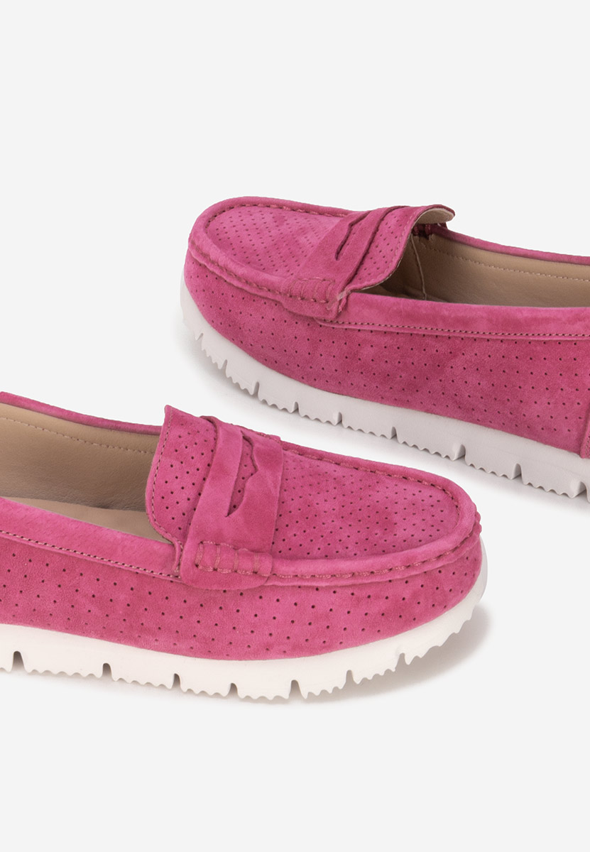 Valerimia fuxia bőr mokaszin női