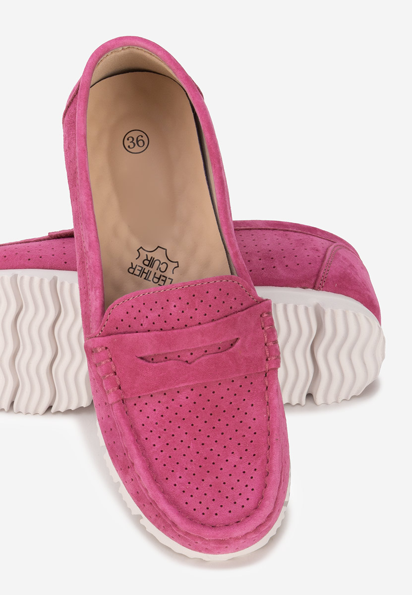Valerimia fuxia bőr mokaszin női
