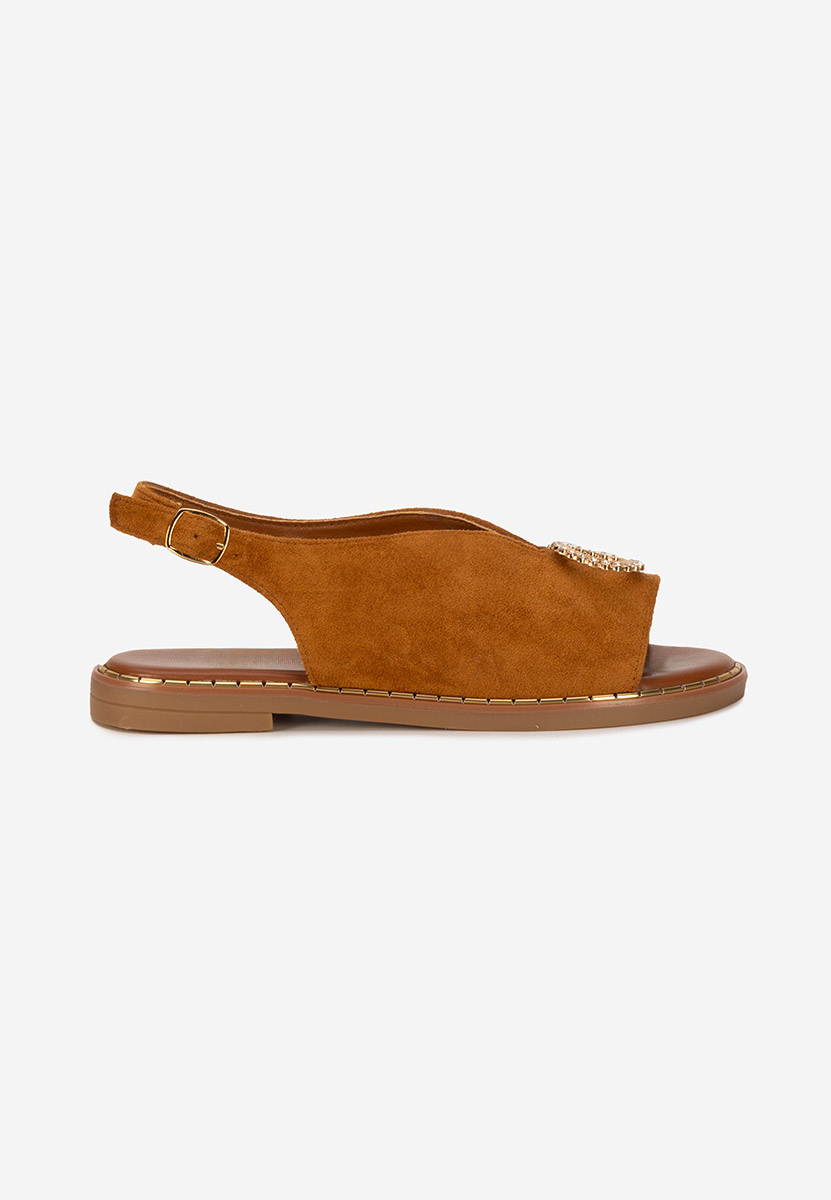 Olivera camel lapos talpú szandál