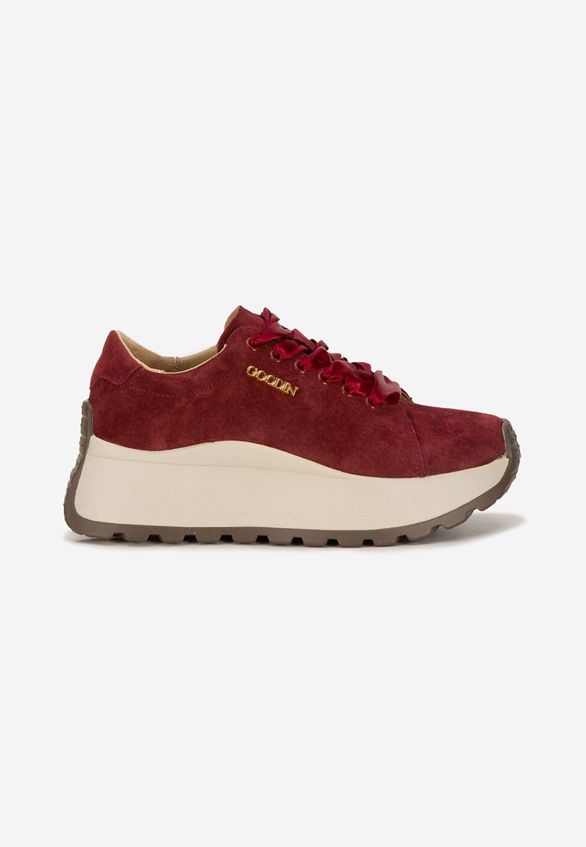 Gonelia borvörös női bőr sneaker