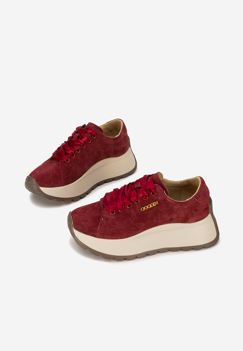 Gonelia borvörös női bőr sneaker