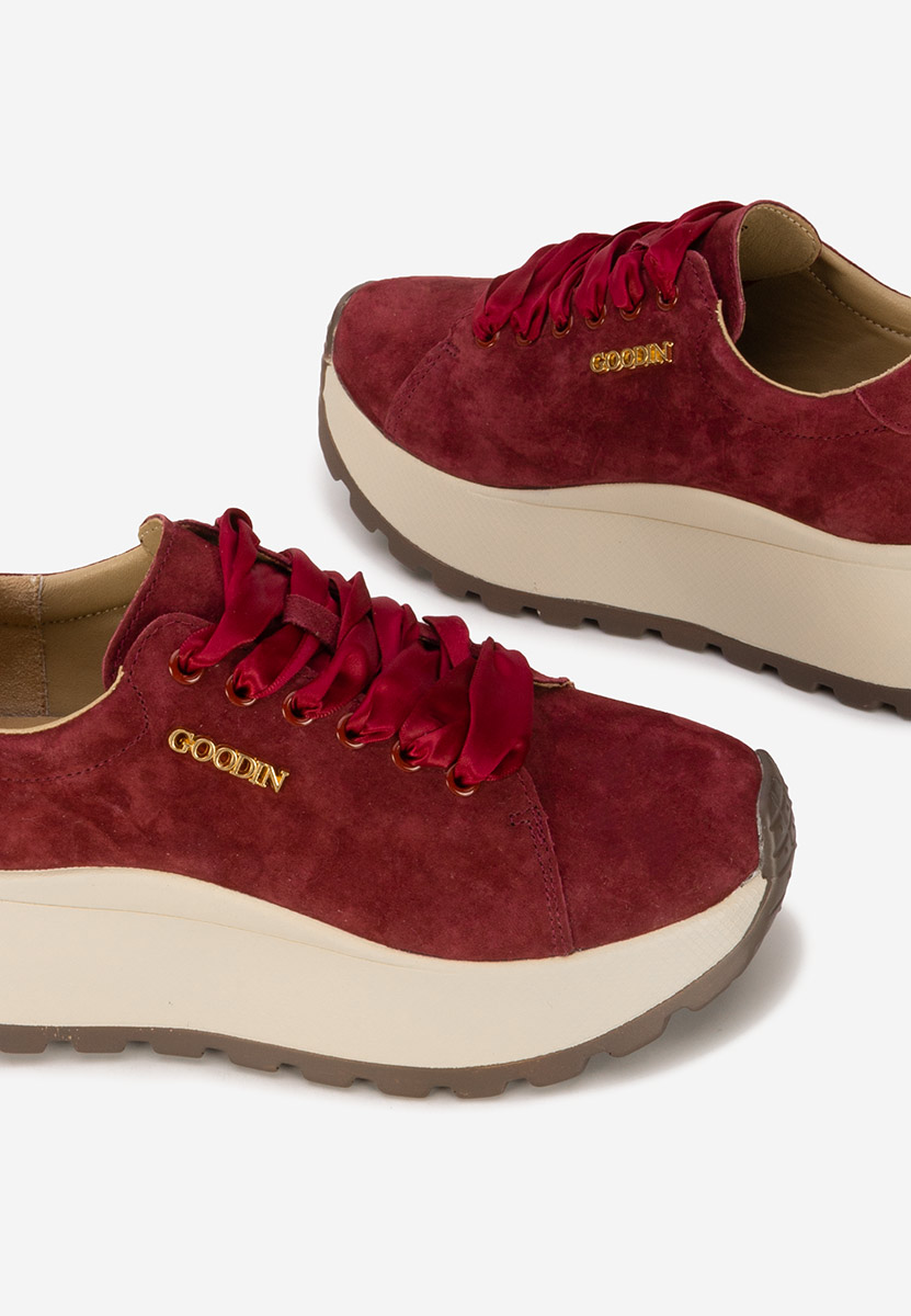 Gonelia borvörös női bőr sneaker