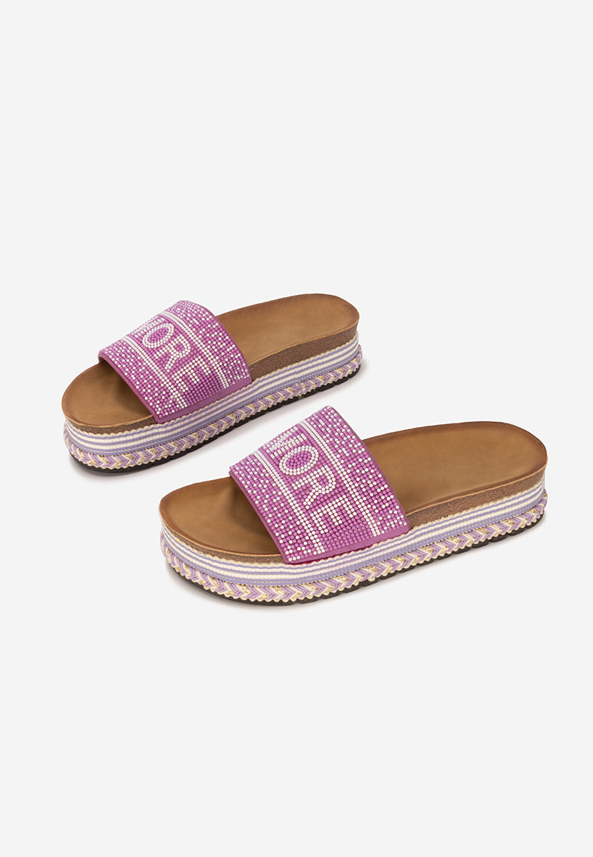 Alezia lila telitalpú platform papucs