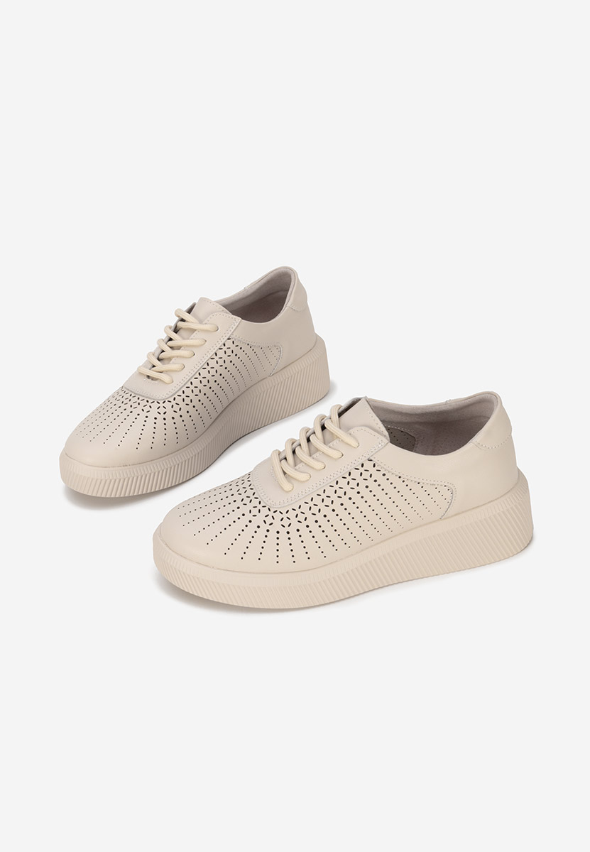 Oleiana bézs női bőr sneaker